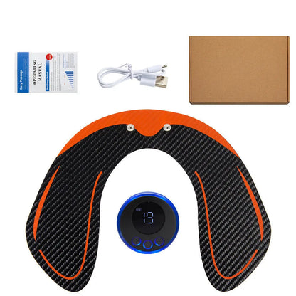 EMS hip muscle training stimulator with host unit and buttock patch for abdominal toning and buttock lifting