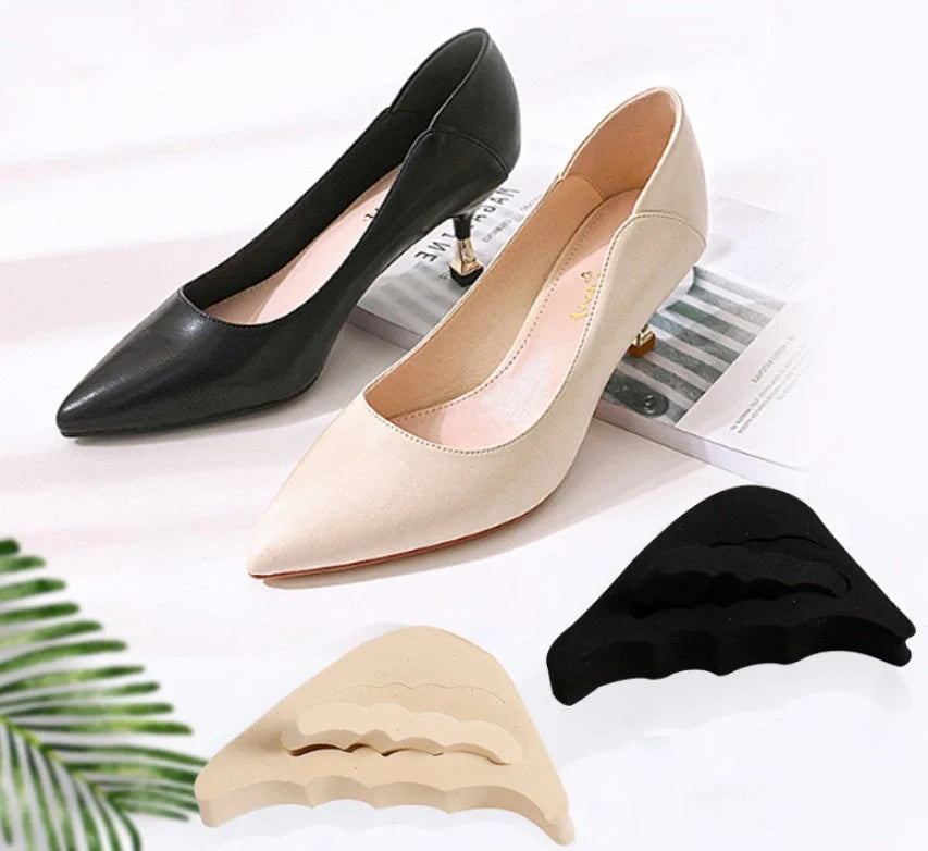 Soft Anti-Slip Toe Pads for High Heels in Black and Beige