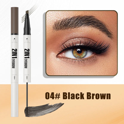 Two-in-one waterproof sweat-resistant eyebrow cream in multiple shades including brown and black