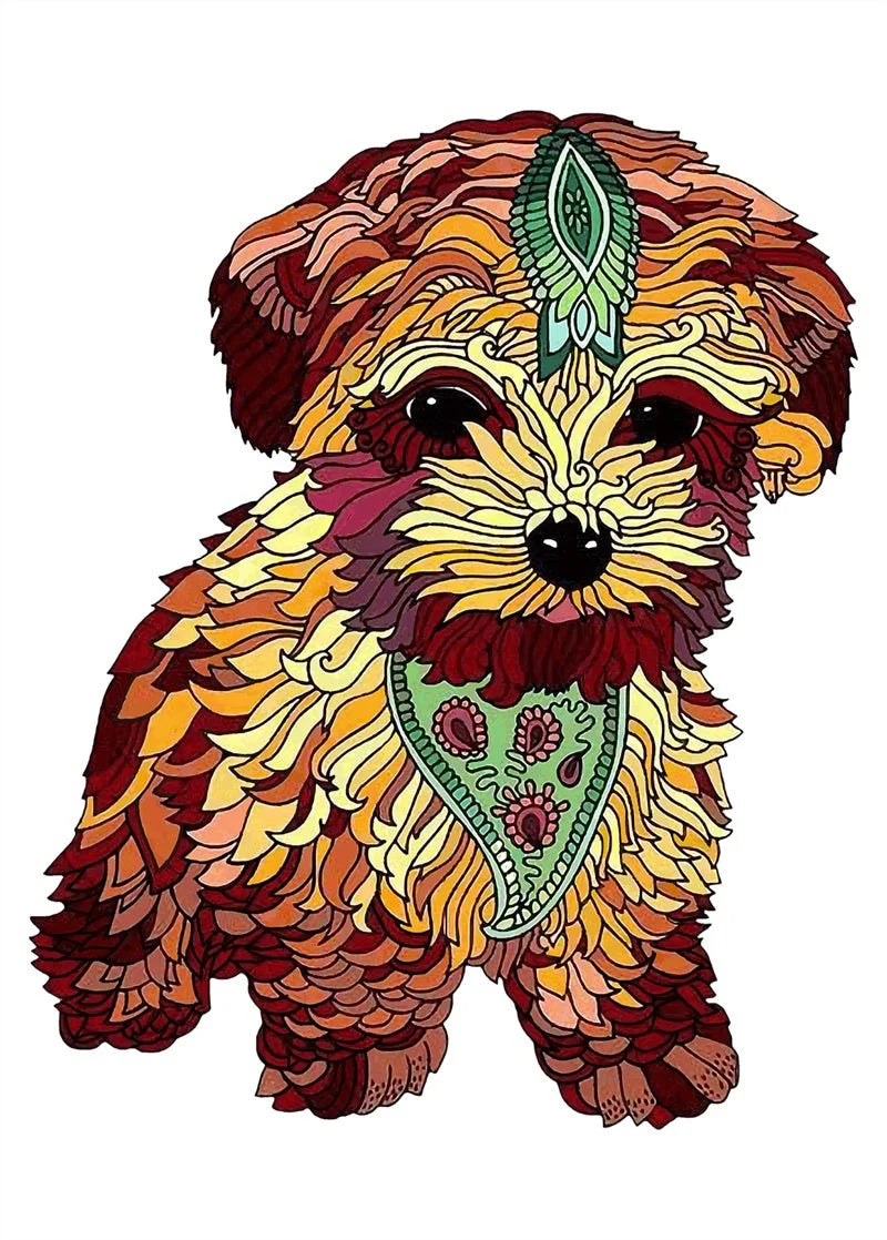 Colourful animal-shaped wooden jigsaw puzzles for children