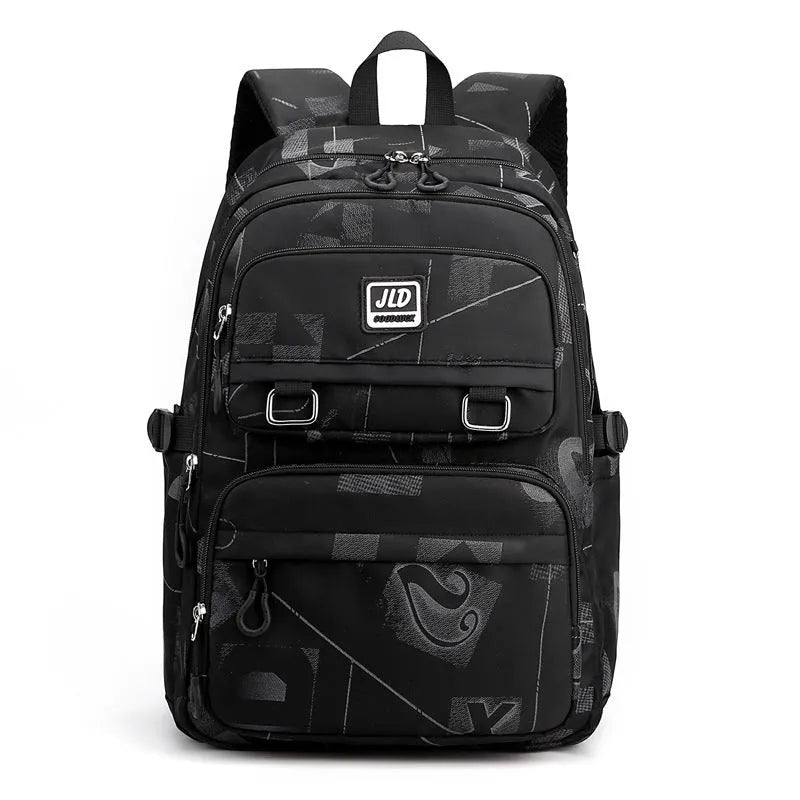 Large capacity nylon girls school backpack with anti-theft and waterproof features