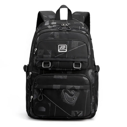 Large capacity nylon girls school backpack with anti-theft and waterproof features