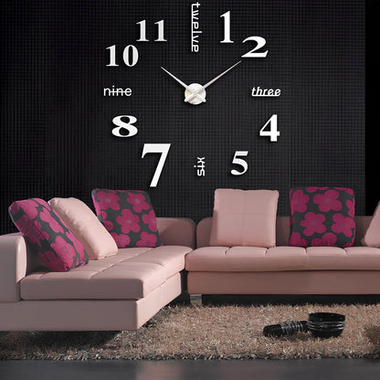 25-inch solar wall clock with laser-engraved markings and European round design in black finish