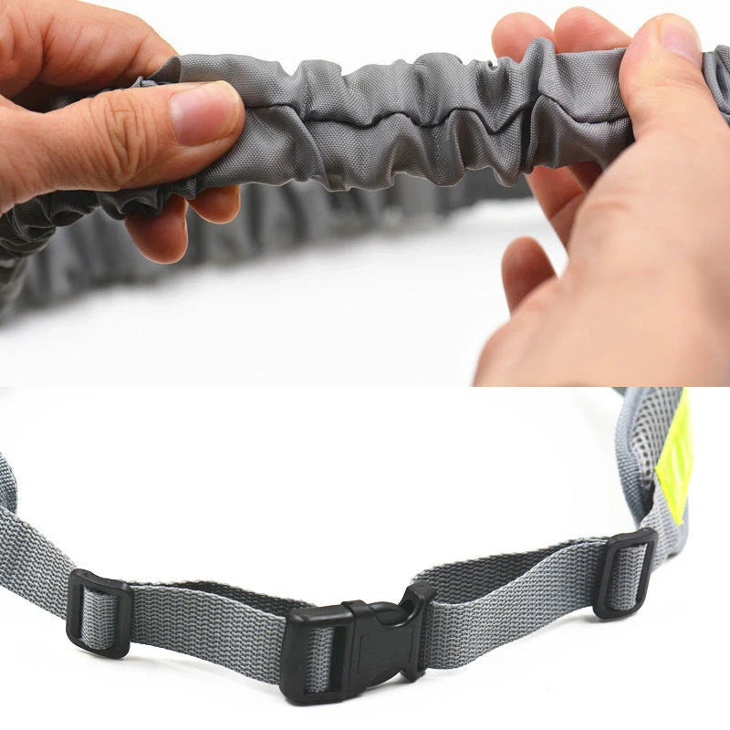 Adjustable hands-free dog leash with waist bag for comfortable walks