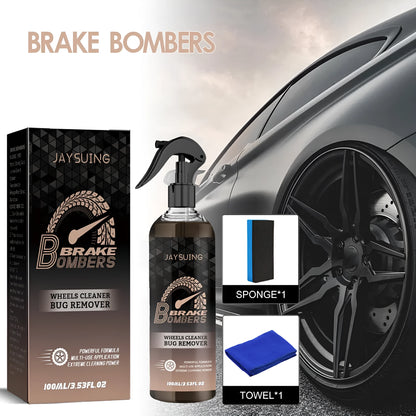 Brake disc cleaning kit with 100ml bottle, sponge and microfibre cloth for automotive maintenance