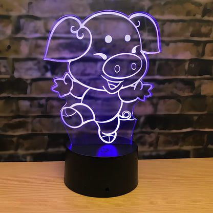 Zodiac LED night light in ox model on ABS base, showing touch-activated seven colours and 87x87x41mm dimensions