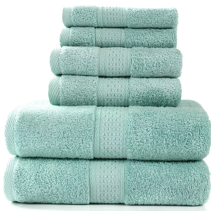 Pure cotton towel set showing bath towel, towel, and square towel in bamboo green colour