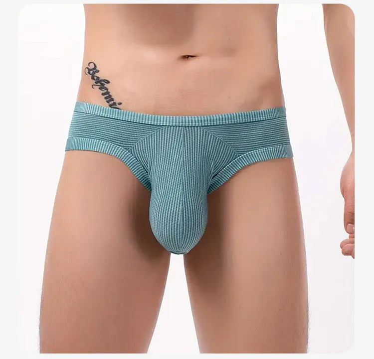 Men's cotton low waist briefs with hollow back three-dimensional design in multiple colour options