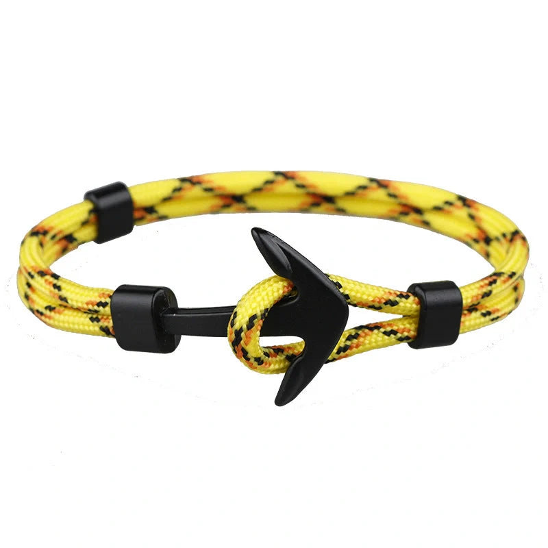Stylish unisex anchor bracelet with hand strap, perfect for nautical fashion enthusiasts
