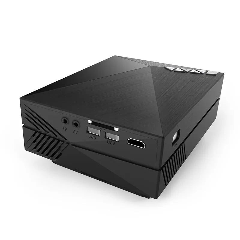 GM60 Home Mini Projector 1000 Lumens 800x480 Native Resolution TFT LCD 1080P Support HDMI VGA USB SD AV Input 50W 30000 Hour Lamp Life Black