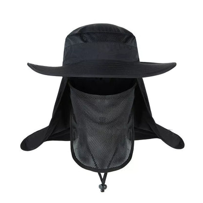 Fisherman's hat with wide brim for sun, water, and UV protection in various colours