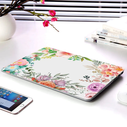 Plastic laptop protective shell with floral pattern for MacBook Air 11 inch and MacBook Pro 12 inch retina.