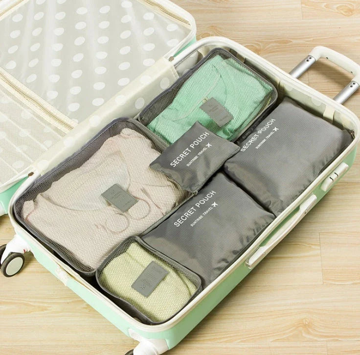 High-quality 6-in-1 waterproof travel organizer cubes in various colors for efficient packing and organization