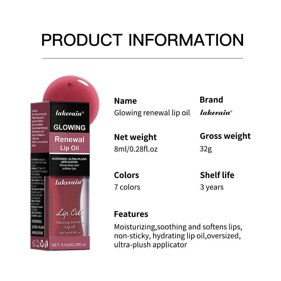 Glow Lip Gloss tube with 8ml capacity showing coral shade and applicator