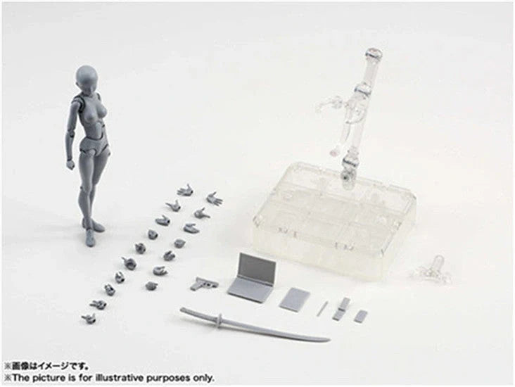 Articulated artist mannequin kit with interchangeable hands and accessories