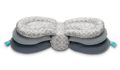 Adjustable breastfeeding pillow with soft, plush fill and rectangular shape for comfortable nursing