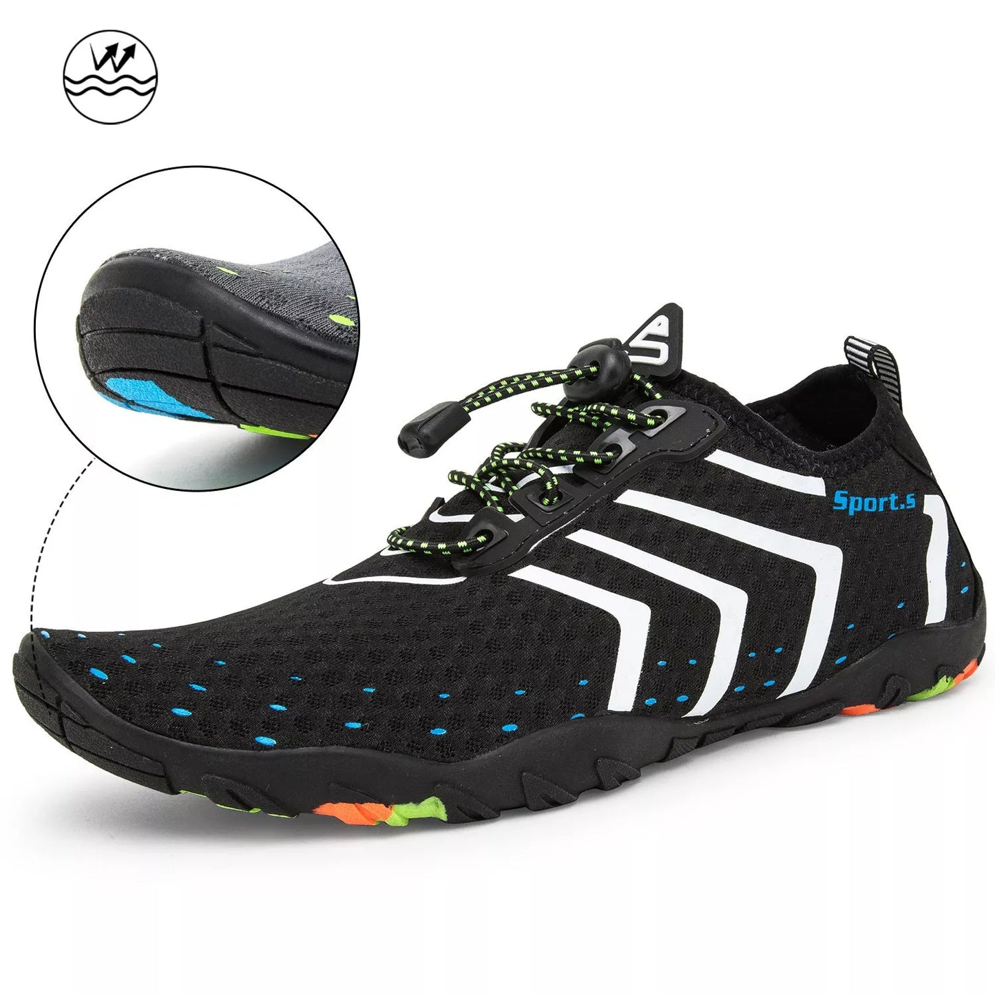Men's lightweight waterproof beach wading shoes in various colours