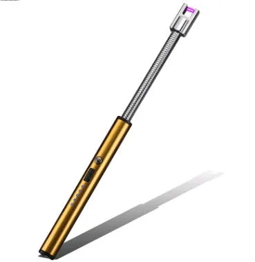 Rechargeable windproof electric lighter, 255mm zinc alloy PVD ice plated, USB charging, 360 rotation, multiple colours