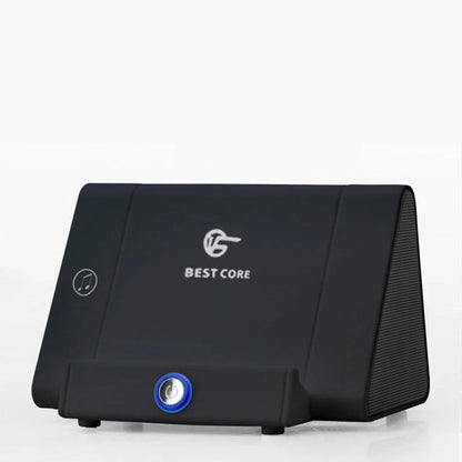 Compact portable subwoofer with automatic induction sound in pink, white, blue, and black