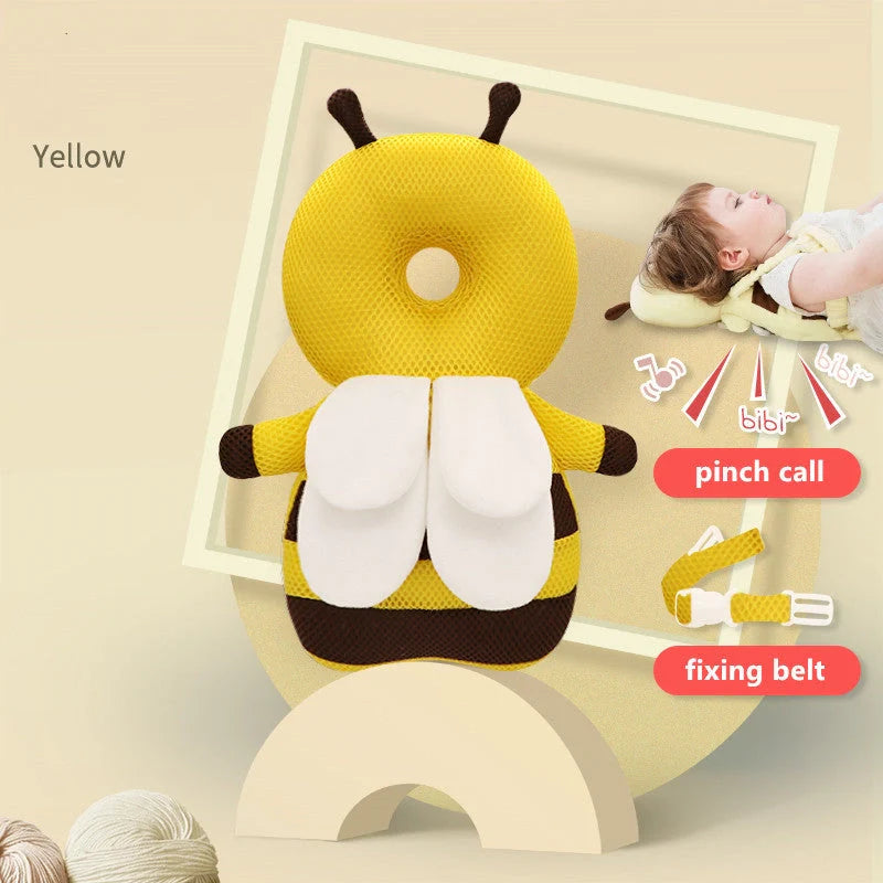 Baby head protection cushion backpack with anti-fall pillow for toddlers in various colours