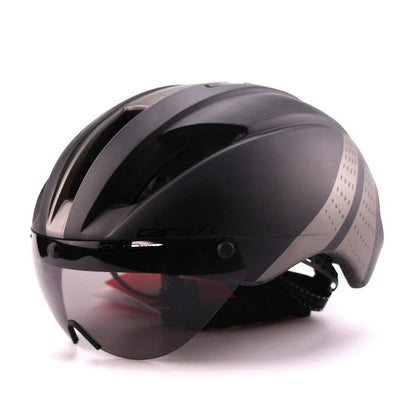 Aero Cycling Helmet with magnetic lens and adjustable fit for road and mountain biking