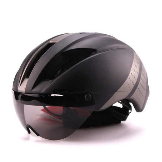 Aero Cycling Helmet with magnetic lens and adjustable fit for road and mountain biking