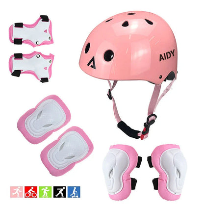 Children's roller skating protective helmet in blue, black, and yellow