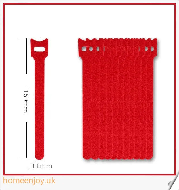 Premium nylon Velcro cable management device for organising and bundling cords in a workspace or entertainment setup