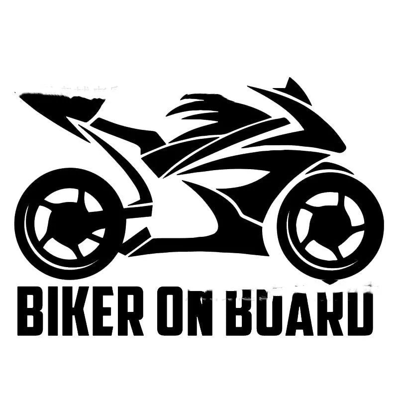 Motorcycle pattern reflective sticker on vehicle surface in various colours
