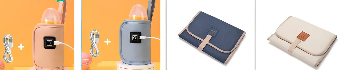 Portable milk bottle warmer with adjustable 55mm-75mm sleeve and temperature control