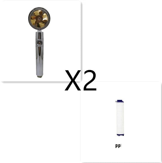 360° Rotating Shower Head with Built-In Fan - Premium ABS Plastic Construction, Water-Saving High-Pressure Spray
