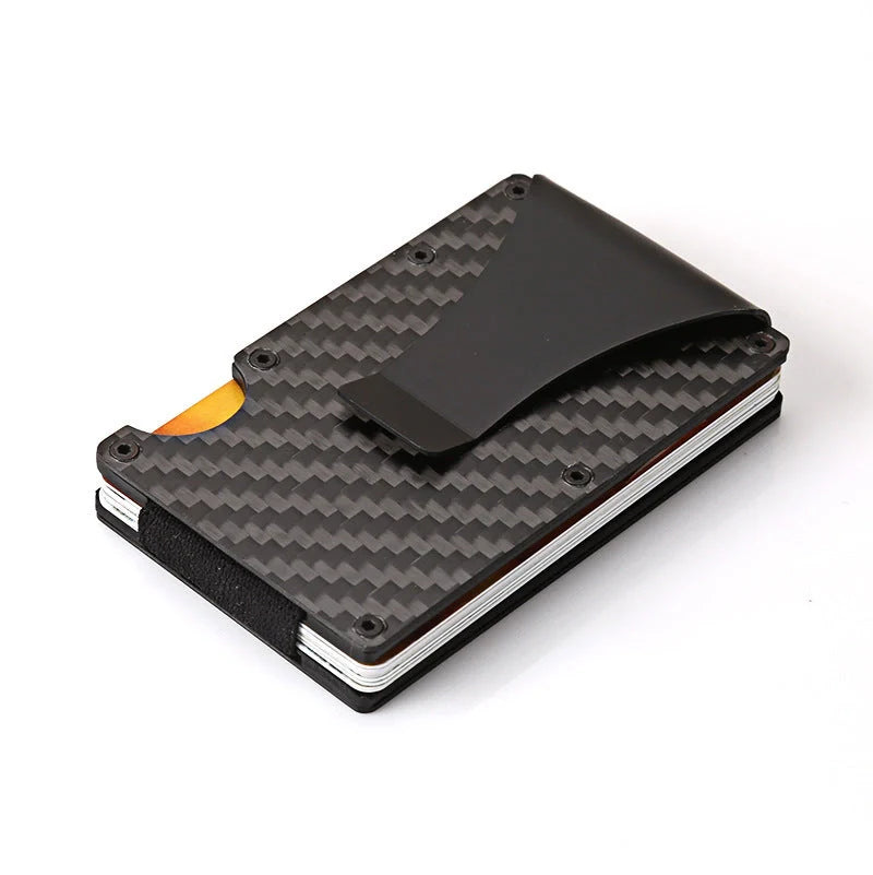 Sleek carbon fibre wallet with aluminium alloy card holder in various colours