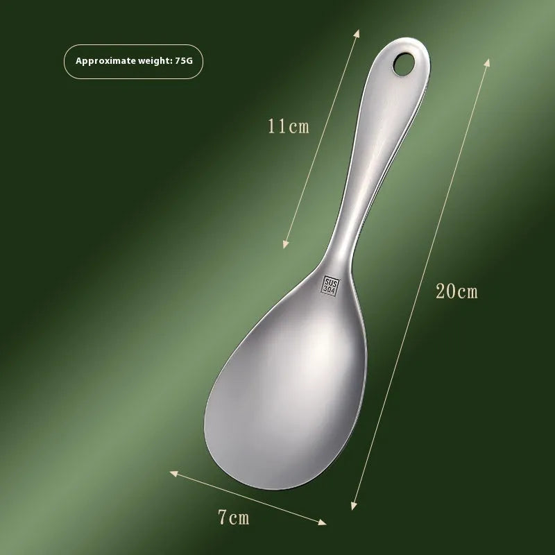 304 stainless steel meal spoon with thick head and solid-colour burnished finish
