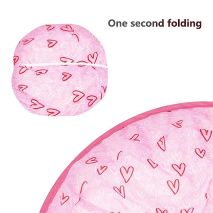 70cm nylon cat hunting cover with electric motion ball, available in pink or green, USB powered for indoor cats