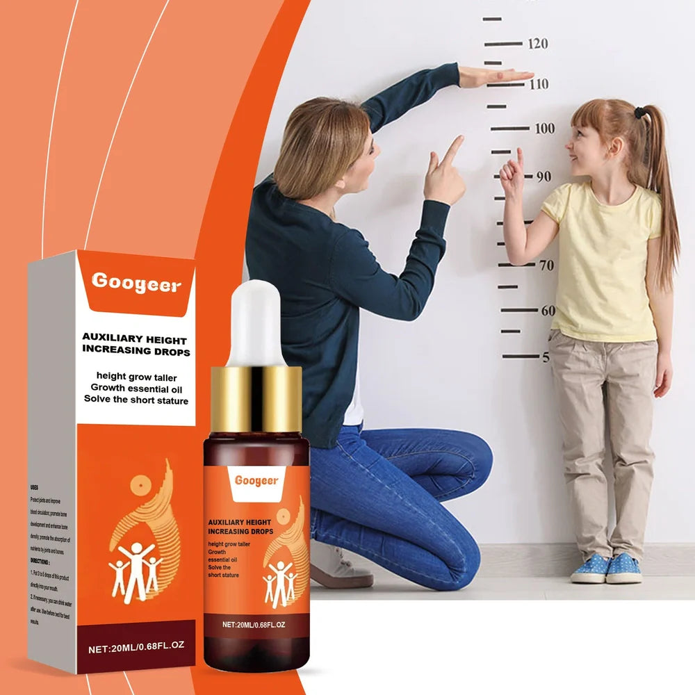 Googeer Auxiliary Height Increasing Drops 20ml bottle with peppermint extract and vitamin B1
