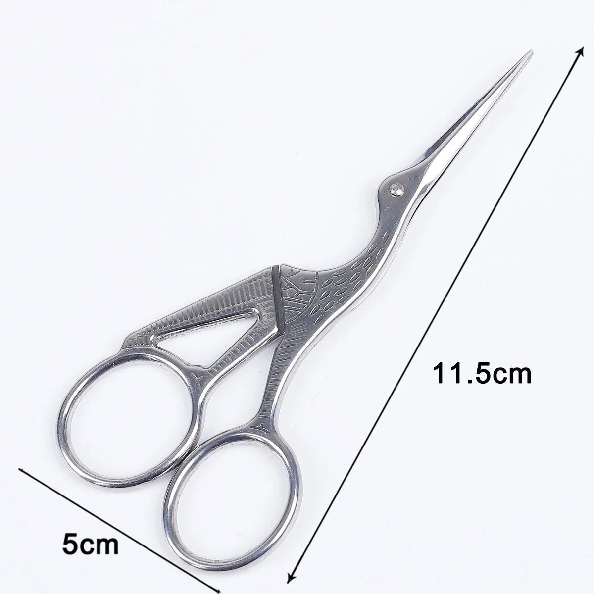 Elegant crane-shaped embroidery scissors crafted from premium stainless steel for precise, effortless cutting