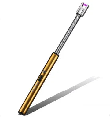 Rechargeable windproof electric lighter, 255mm zinc alloy PVD ice plated, USB charging, 360 rotation, multiple colours