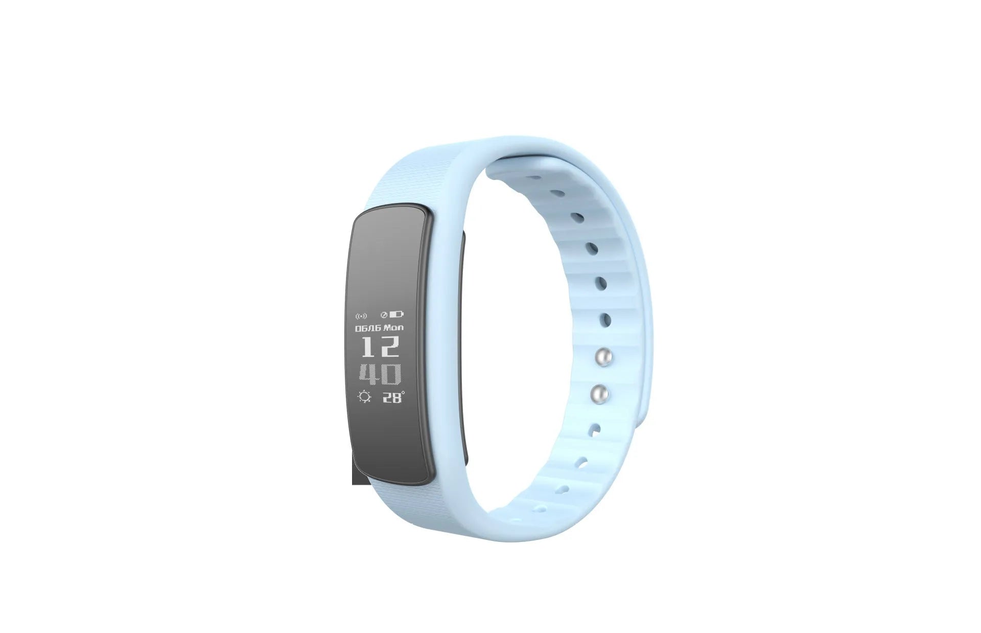 i6 smart sports bracelet with black TPU wristband and 0.96-inch touchscreen display.