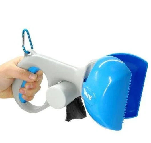 Portable dog waste disposal system with built-in trash bag dispenser for hassle-free pet cleanup on the go