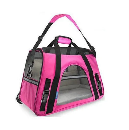 Breathable portable pet strap handbag in oxford cloth and nylon mesh for small dogs and cats, available in 11 colours.