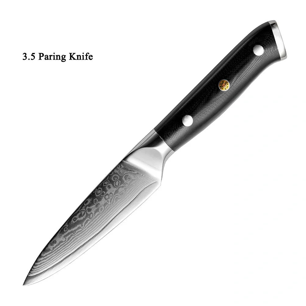 Premium Japanese Damascus steel kitchen knife set for professional and home use