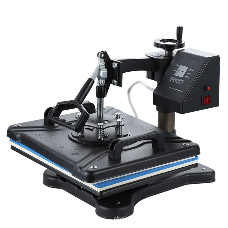 Black thermal transfer printing machine for T-shirt tablets with 1250W motor and 70x70x35cm dimensions