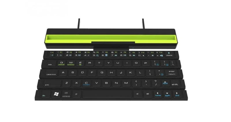 Wireless folding keyboard with Broadcom Bluetooth technology for portable office use