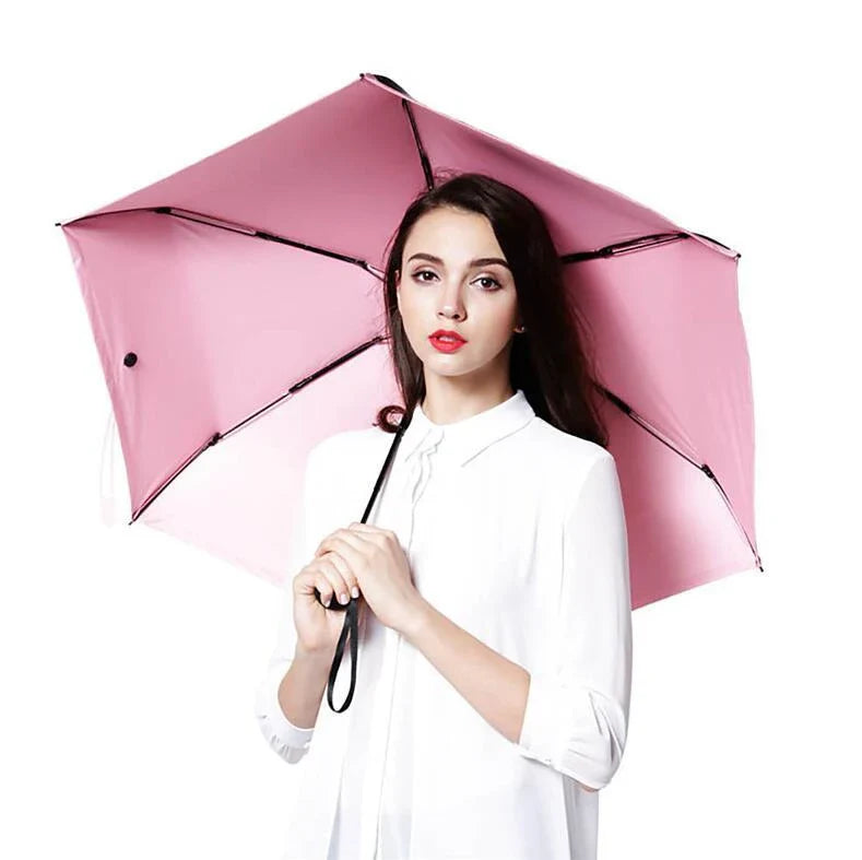 Compact, foldable umbrella in various colours offering premium weather protection and UV shielding