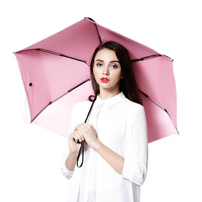 Compact, foldable umbrella in various colours offering premium weather protection and UV shielding