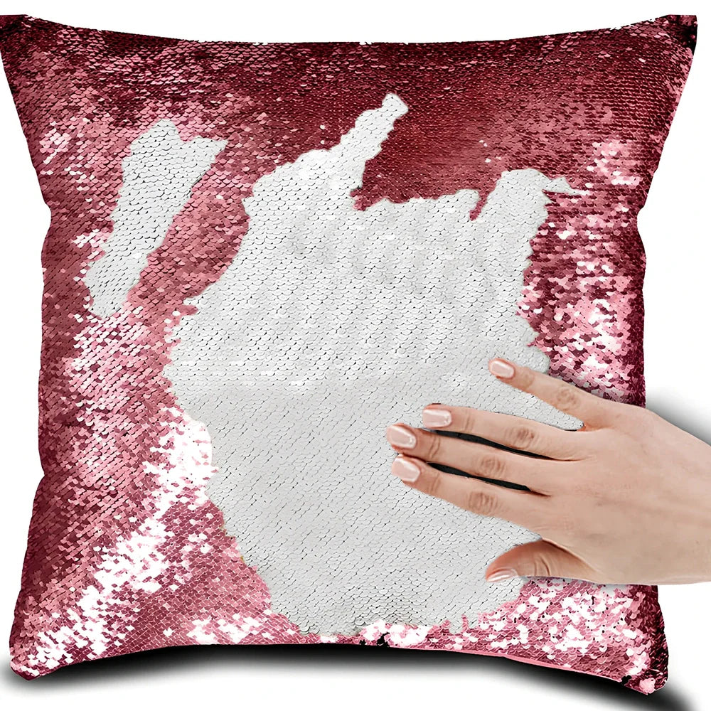 40x40cm square colour-changing pillow cover with knitted polyester construction