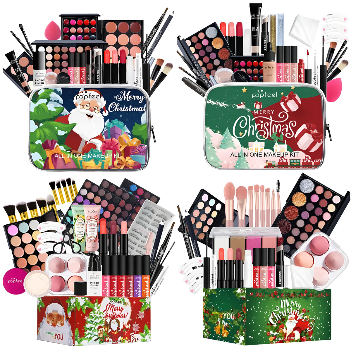 Green mermaid Christmas theatrical makeup set for stage performances and festival use