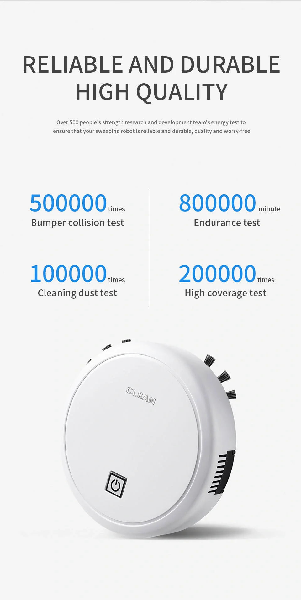Compact 3-in-1 robot vacuum cleaner with smart navigation and 1800Pa suction