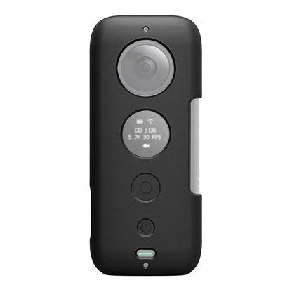 Black and red silicone protective cases for Insta360 ONE X camera showing precise control cutouts