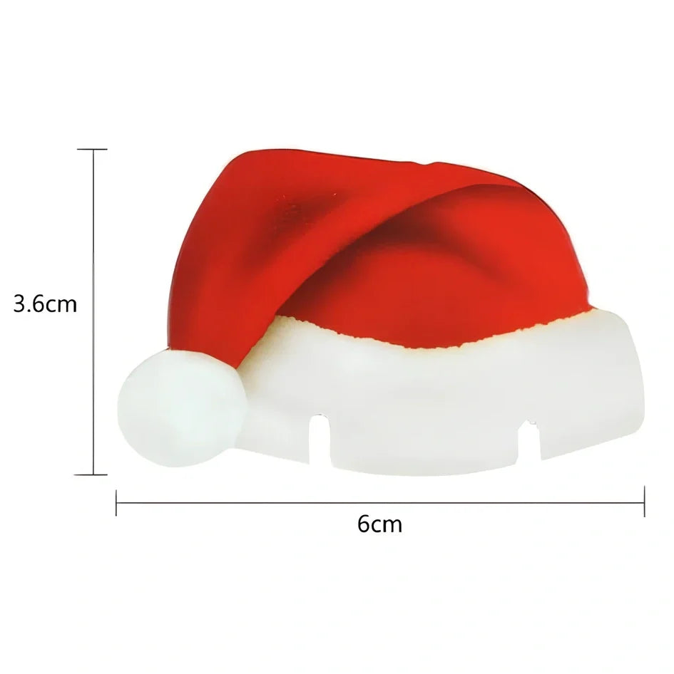 10 red Christmas Santa hats for wine glasses measuring 6x3.6cm each